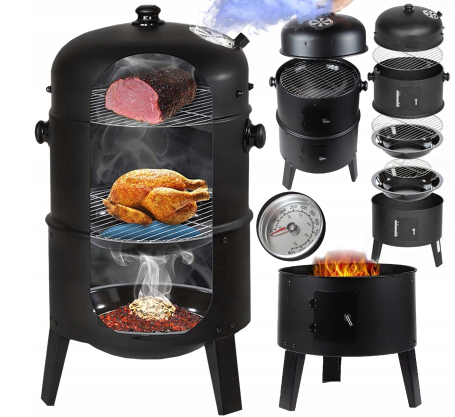 

Grill Węglowy Wędzarnik Ogrodowy Palenisko 3w1