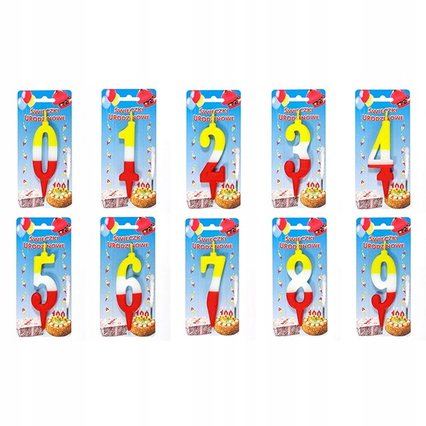 Świeczka urodzinowa na tort KOLOROWA CYFRA 2 Liczba sztuk 1 szt.