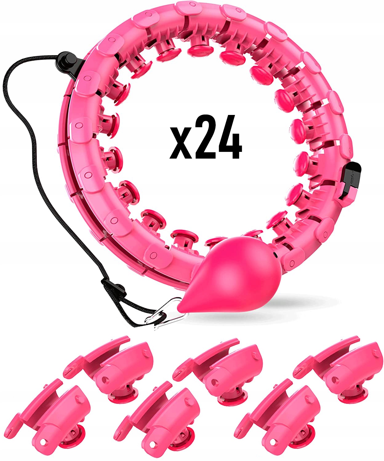 HULA HOP ODCHUDZAJĄCE Z OBCIĄŻENIEM OBCIĄŻNIKIEM SMART Z WYPUSTKAMI HULAHOP Liczba kulek masujących 24