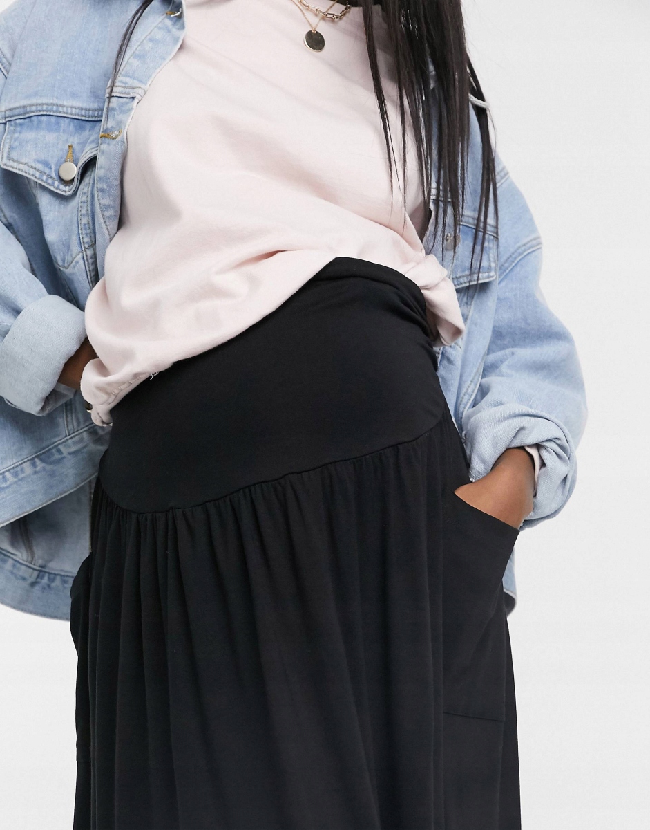 MATERNITY SPÓDNICA MIDI GŁADKA R46 246 Marka bez marki