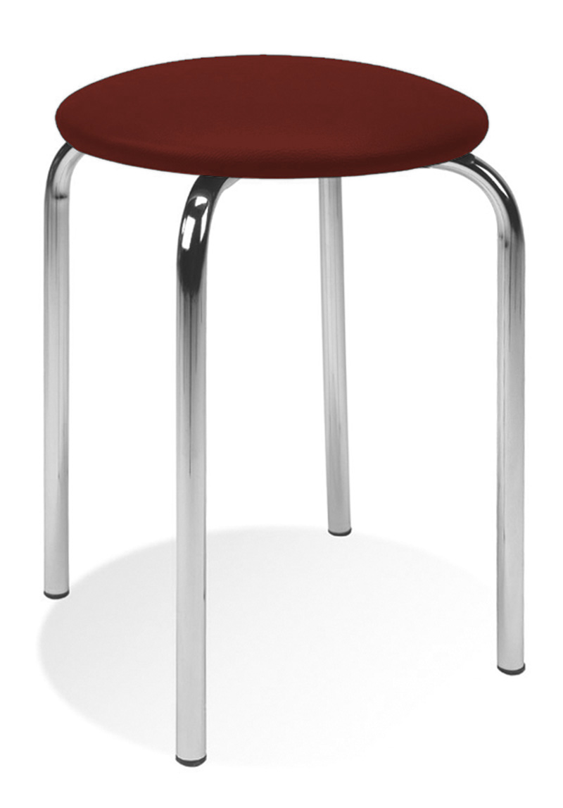 TABORET STOŁEK METALOWY CHICO-CR BORDOWY NOWY STYL