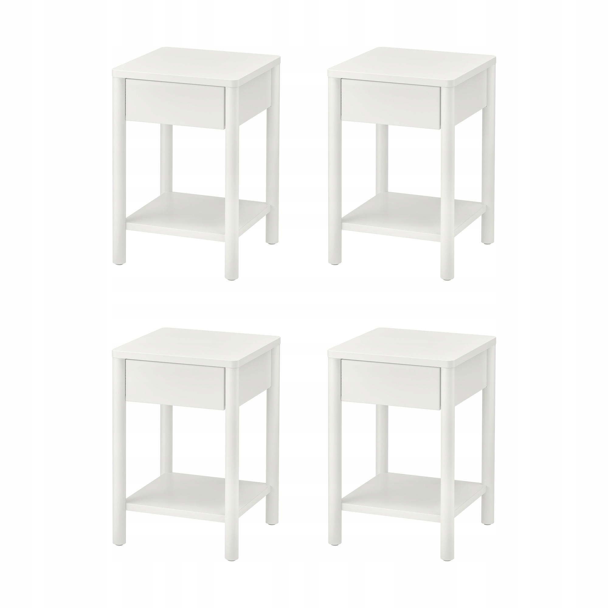 4 szt. Stolik nocny kremowy 40x40x59 cm Tonstad