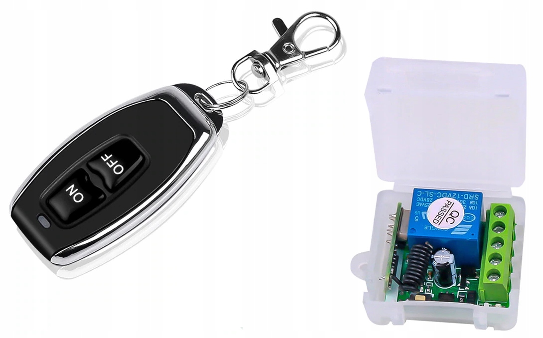 

1 kanałowy przekaźnik 12V (+box) z pilotem 433MHz