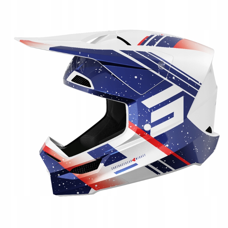 Offroadová motocyklová prilba Shot Furious Mirage Blue Red Pearly Veľkosť M