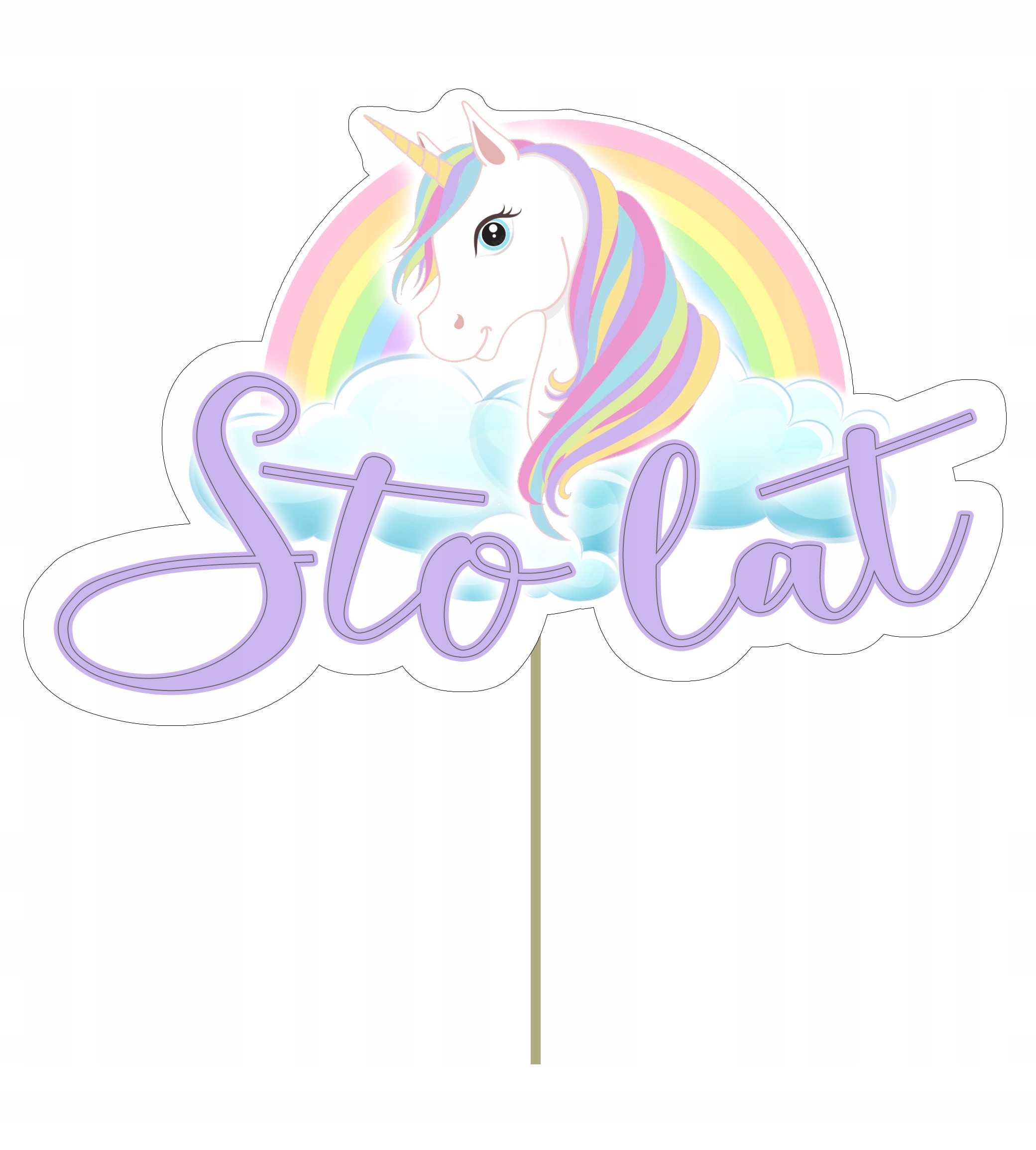 

Topper Stolat Jednorożec Unicorn Dekoracja na tort