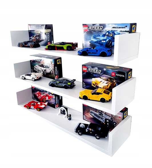 

Półki na klocki Lego 3szt. Białe szer. 80cm