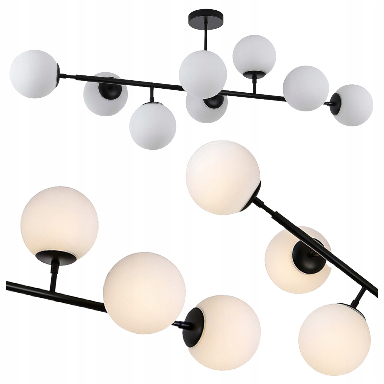 Závesná Lampa Dorado Čierna 8XE14 Moderná Obláčiková 124 CM Light Prestige
