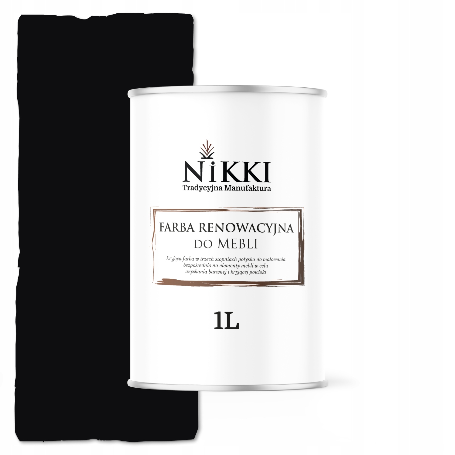 Farba Do Mebli Kuchennych Frontów Szafek Czarny RAL9005 Satyna 1L