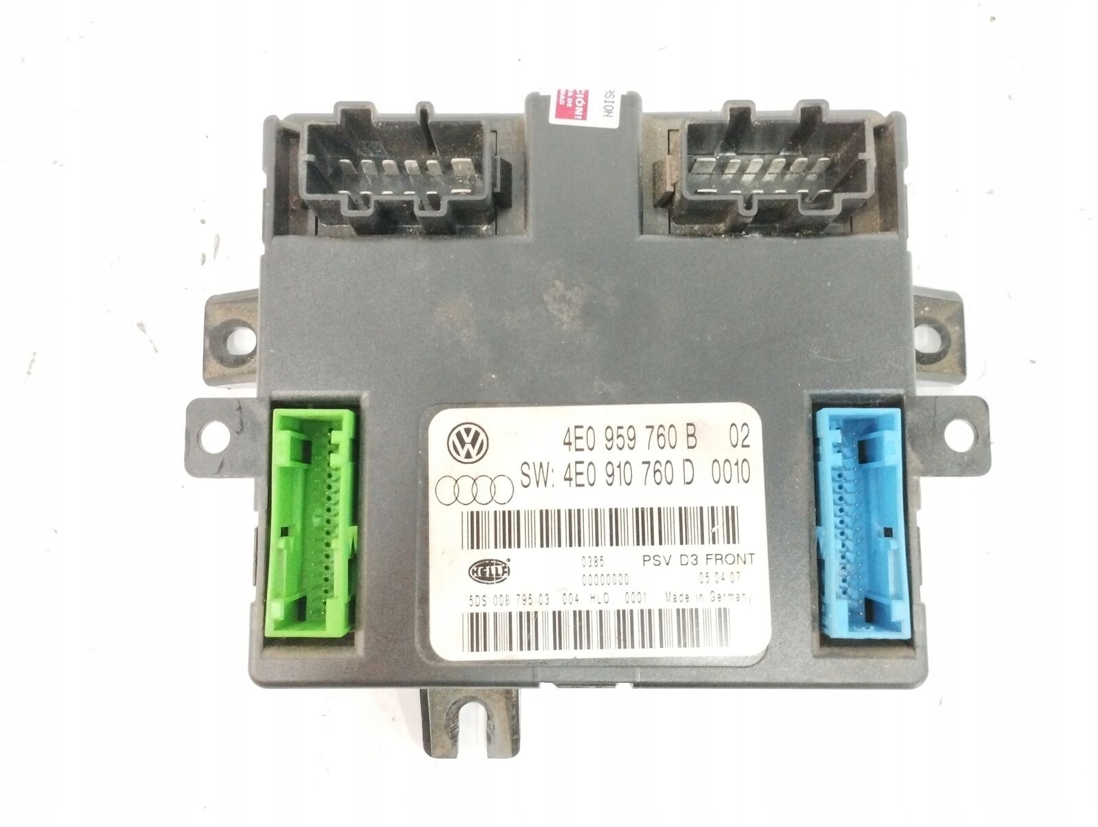 MODUŁ FOTELA KOMFORTU 4E0959760B AUDI A8 D3