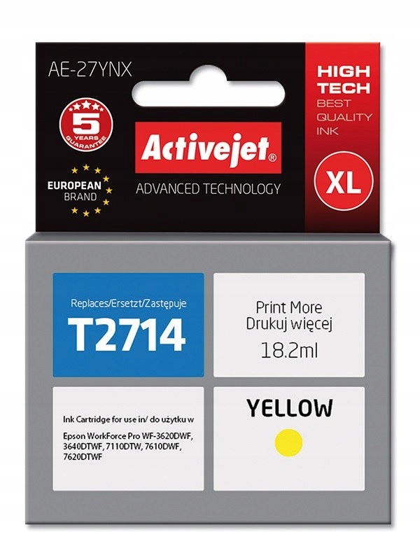 Tusz Activejet AE-27YNX Epson 27XL T2714; Supreme;