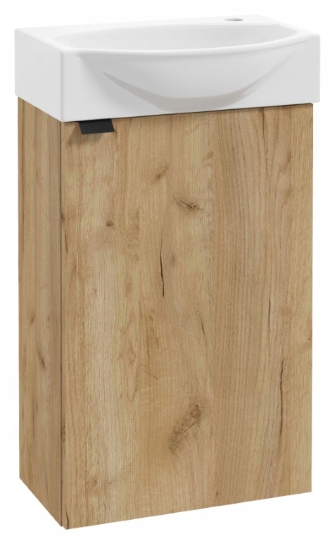 Koupelnová skříňka s umyvadlem 60x40 cm závěsná, praktická, dub craft