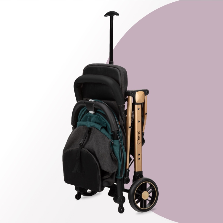 WÓZEK SPACEROWY SPACERÓWKA - MoMi ESTELLE ZIELONY - MAŁY LEKKI WALIZKA Rodzaj kół Piankowe