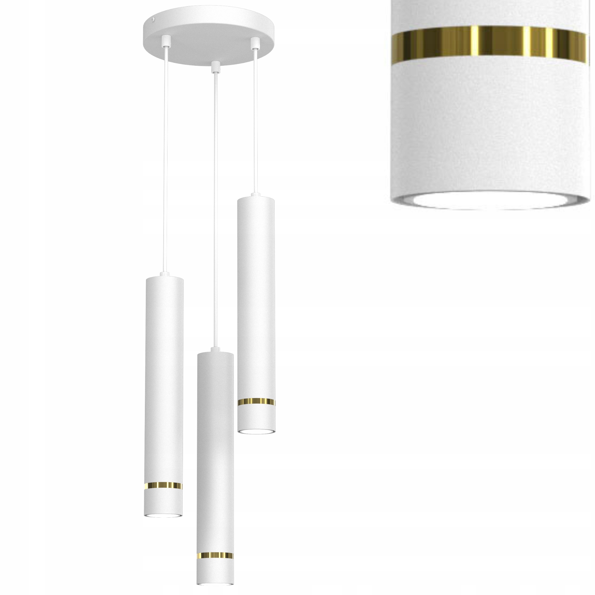 Stropní Svítidlo Stropní Závěs Bílá Zlatá Nastavitelná Led GU10 Polská Lampa