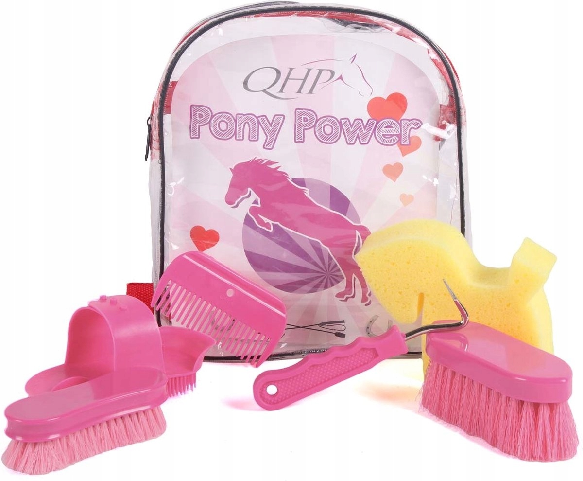 Qhp zestaw do czyszczenia Pony Power różowy