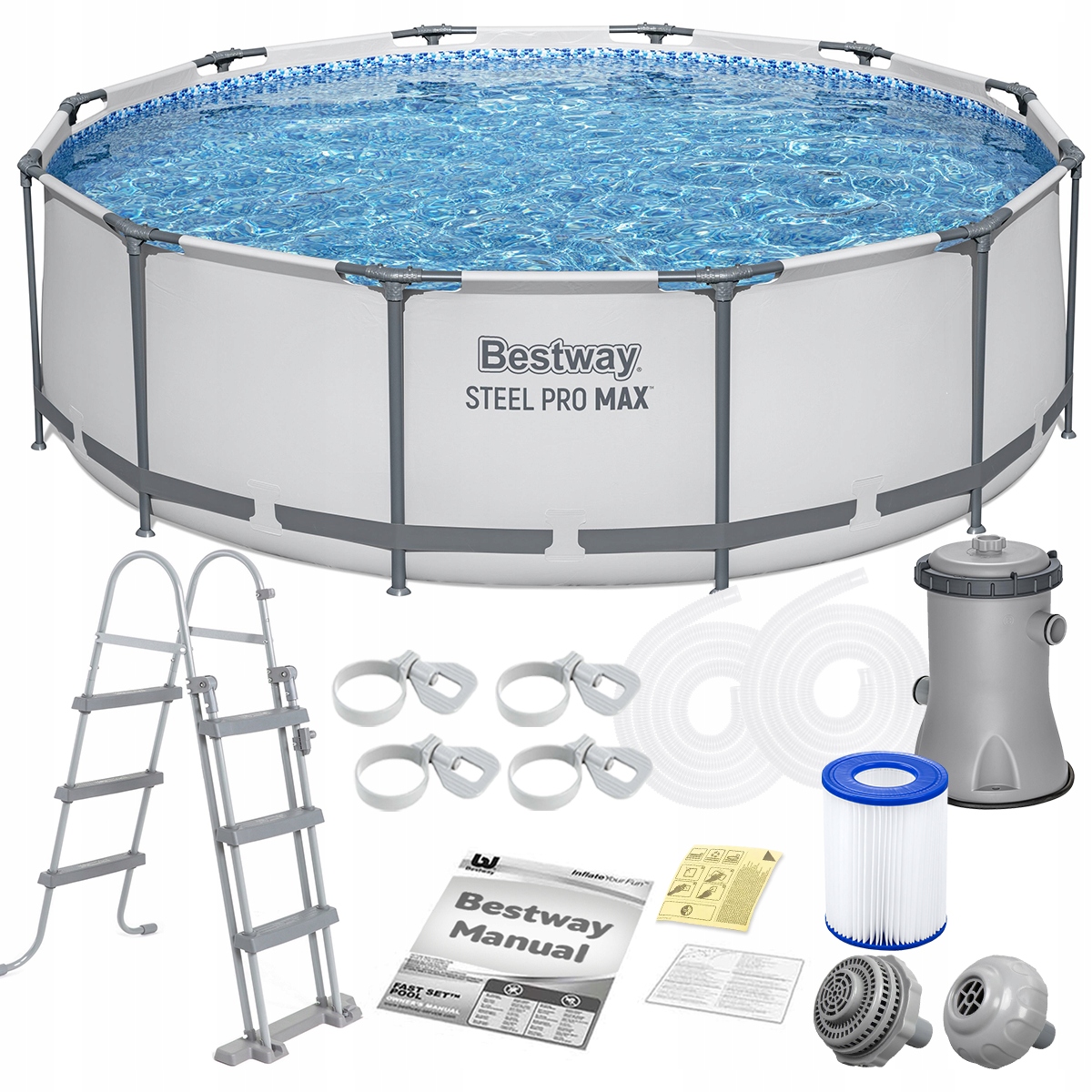 Duży Basen Stelażowy Pro Max Bestway 56418 366 x 100 cm 366x100 cm 7w1