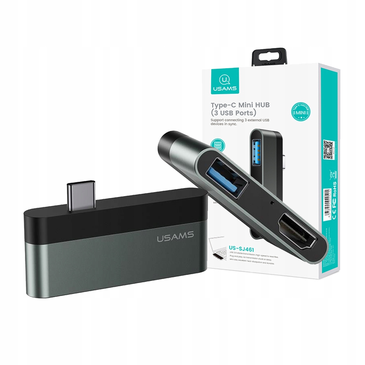 

Usams Przejściówka Adapter 2W1 Hub Usb-c Hdmi