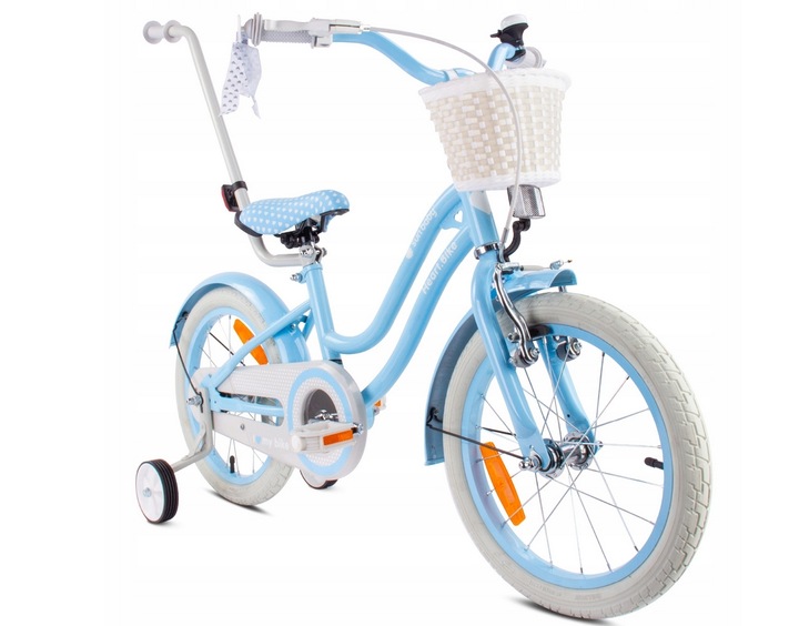 Rowerek Silver Moon 16 Cali Błękitny 0302331 Kółka Boczne Pchacz Koszyk
