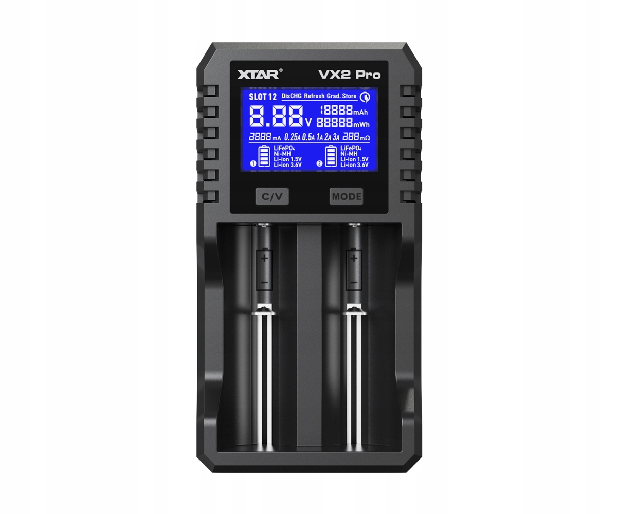 Ładowarka Xtar VX2 Pro AA/AAA/10440-32650 1,5V/3,6V Li-ION/ LiFePO4/ Ni-MH