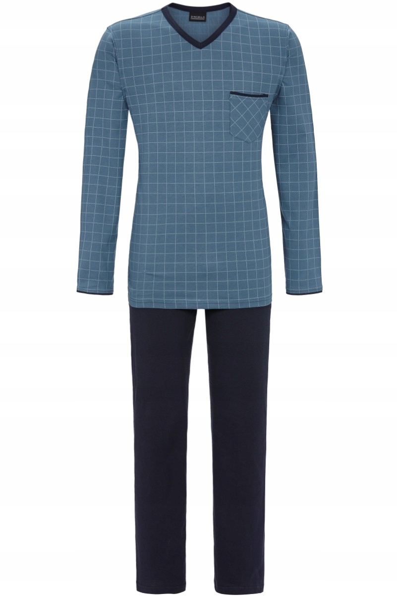 Pánské pyžamo s dlouhým rukávem 4541215 modré Ringella 48