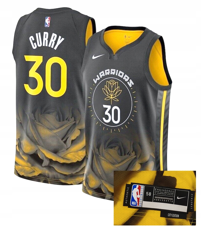 Koszulka Nba Authentic Nike Warriors Curry #30 DQ0194-010 3XL City Edition