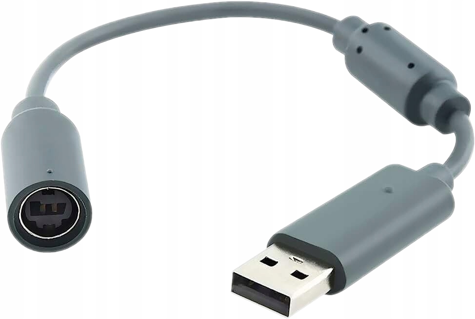 SZARY KABEL ADAPTER PRZEJŚCIÓWKA USB DO PADA XBOX 360 PAD NA USB 25CM