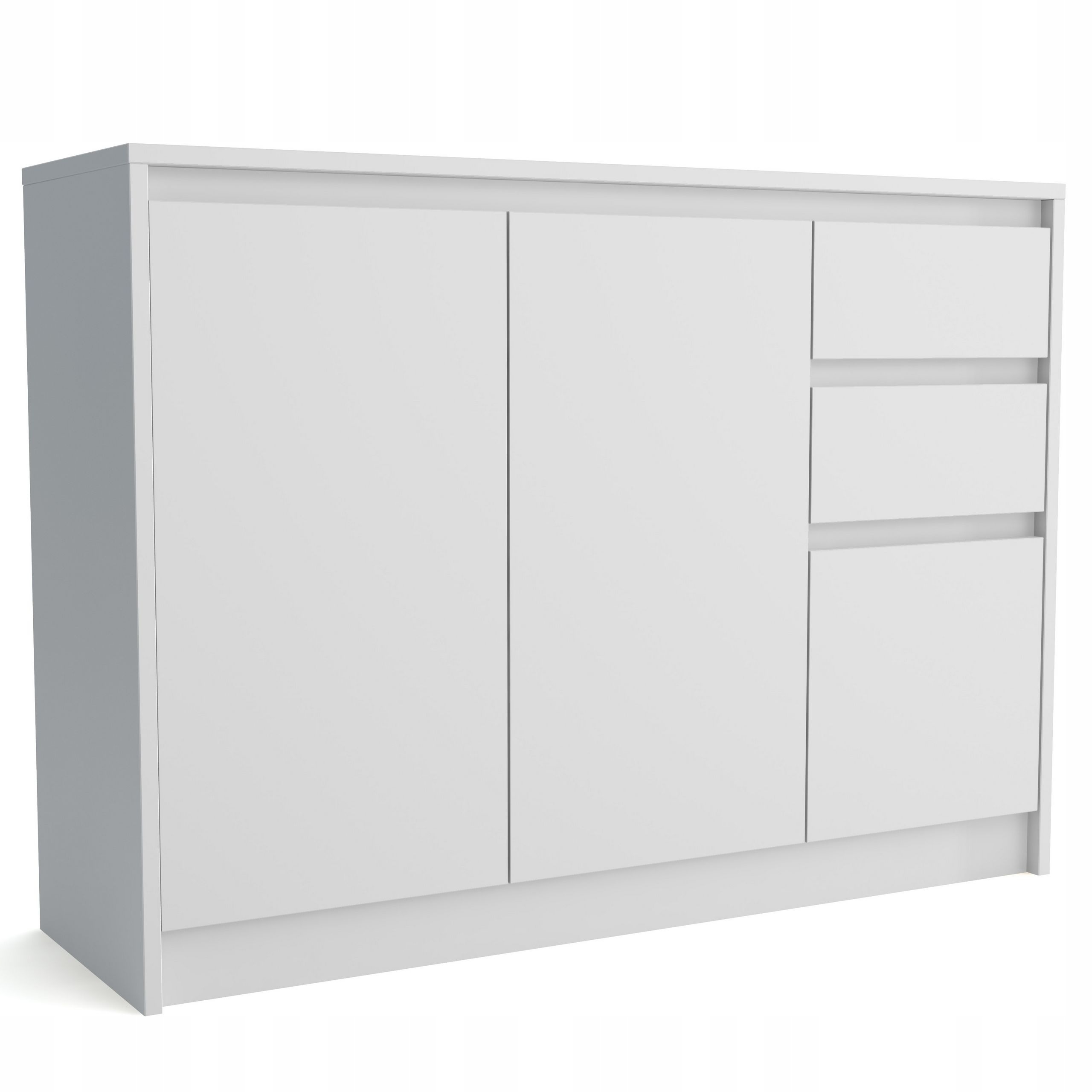 Komoda Astorre 113 cm do obývacího pokoje Ložnice 2 zásuvky 3 Dvířka Bílá