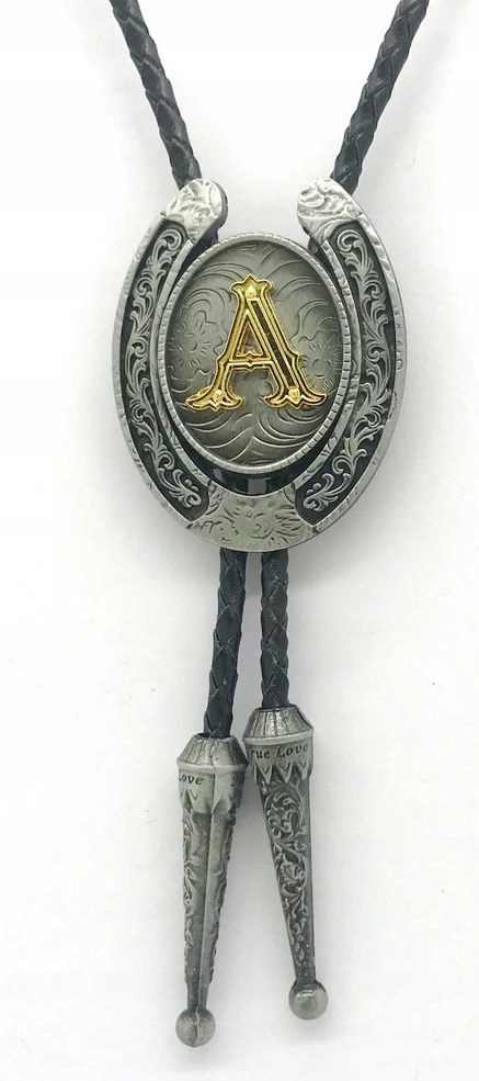 Kravata country western bolo podkova s iniciálou A adam andrzej aldona ala