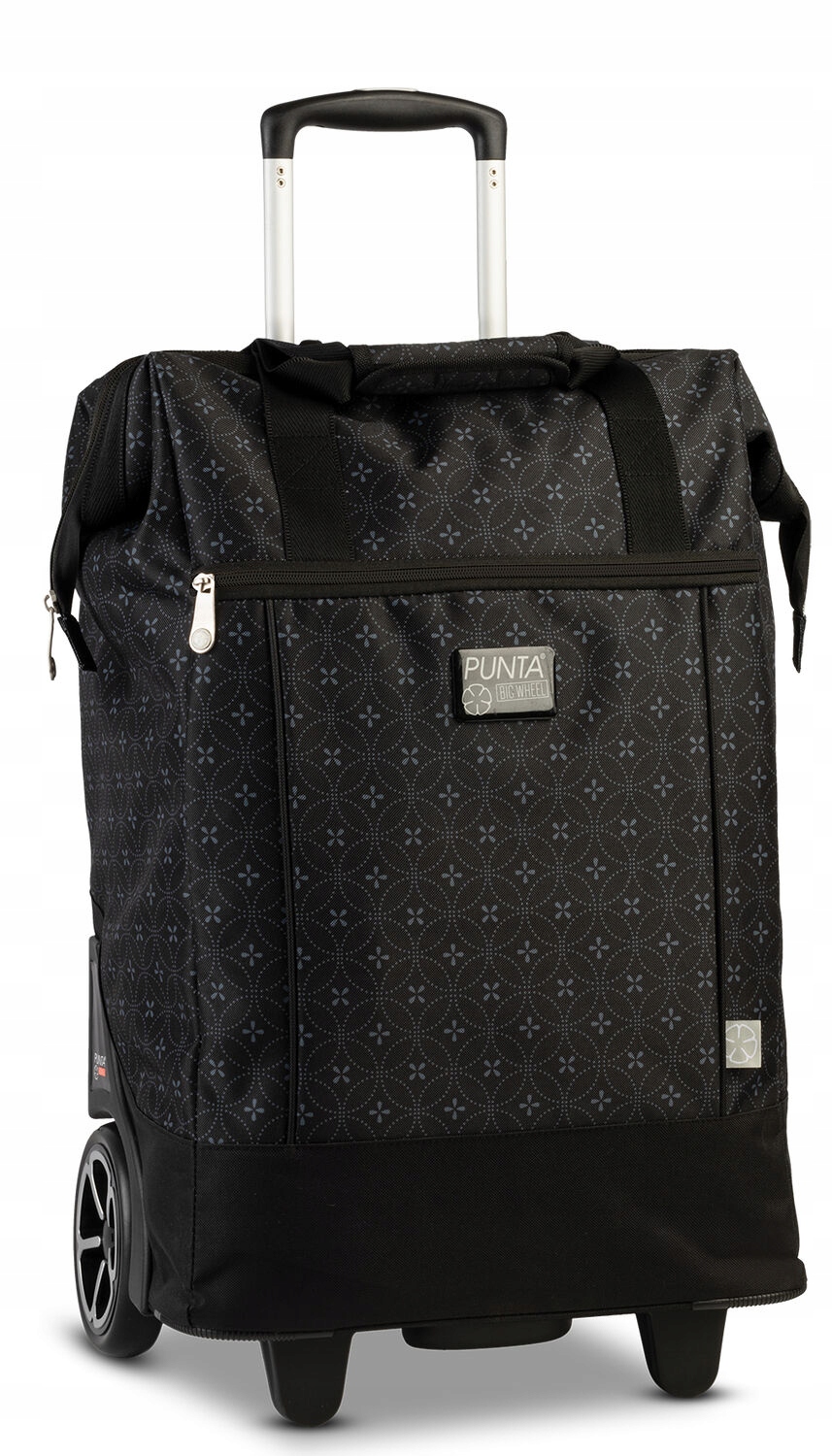 Vozík Taška Na Kolečkách nákupní Velká Kolečka černá s vzorem 40 litrů. pevná