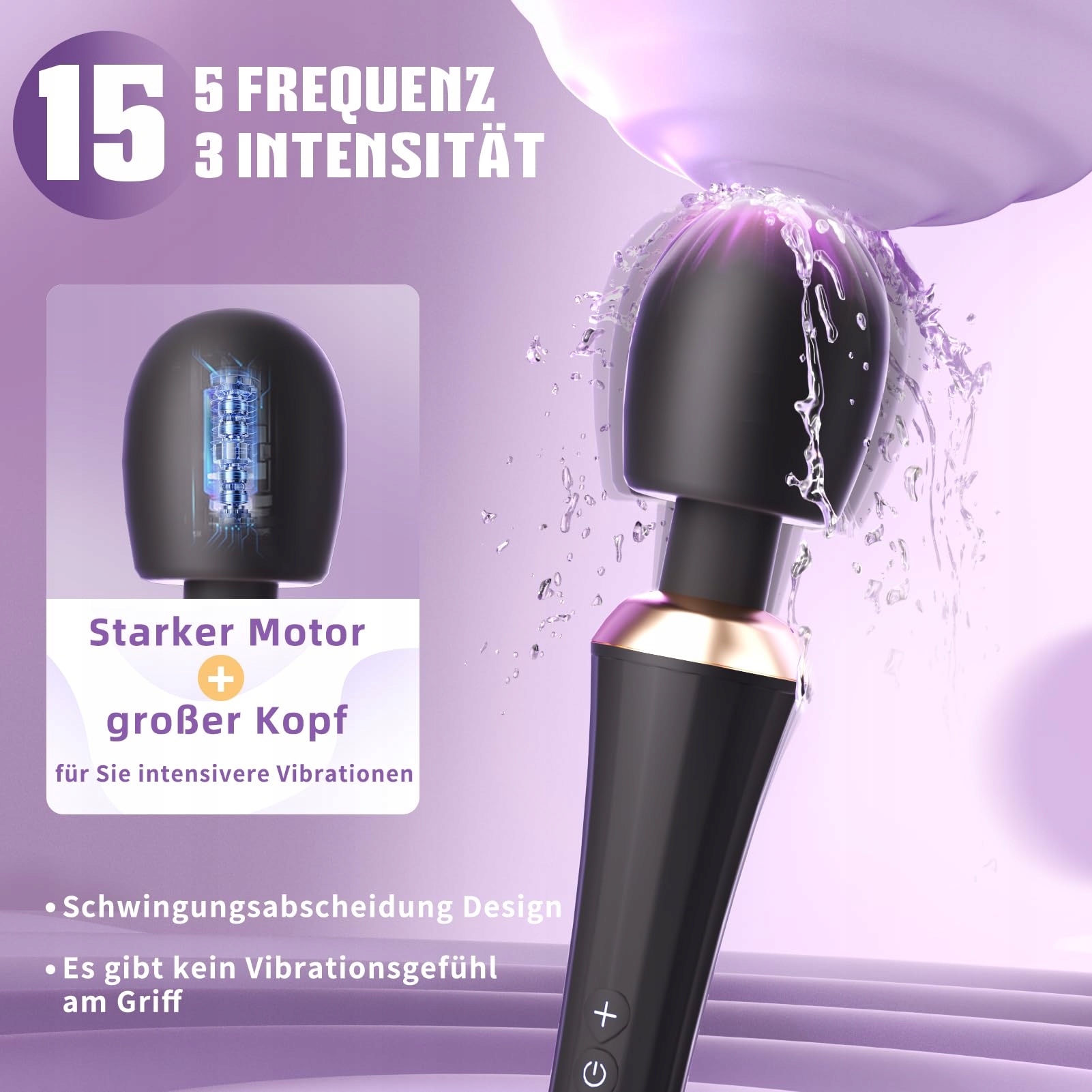 GOBEKEN Wibrator Dla Kobiet Elastyczna Głowica 5 Trybów Wibracji IPX6 — miniatura 2