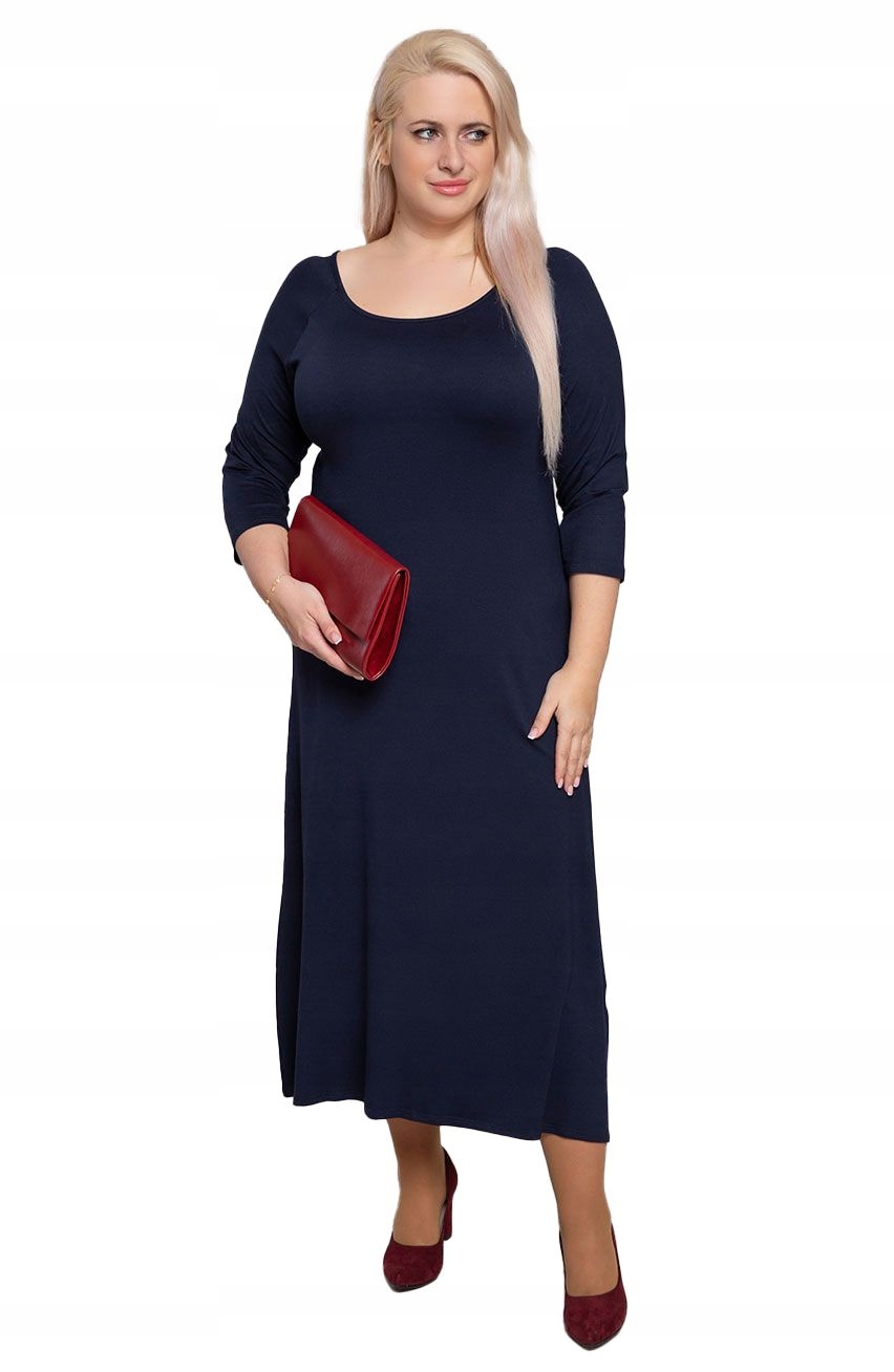 Dlouhá modrá šaty z úpletu 60