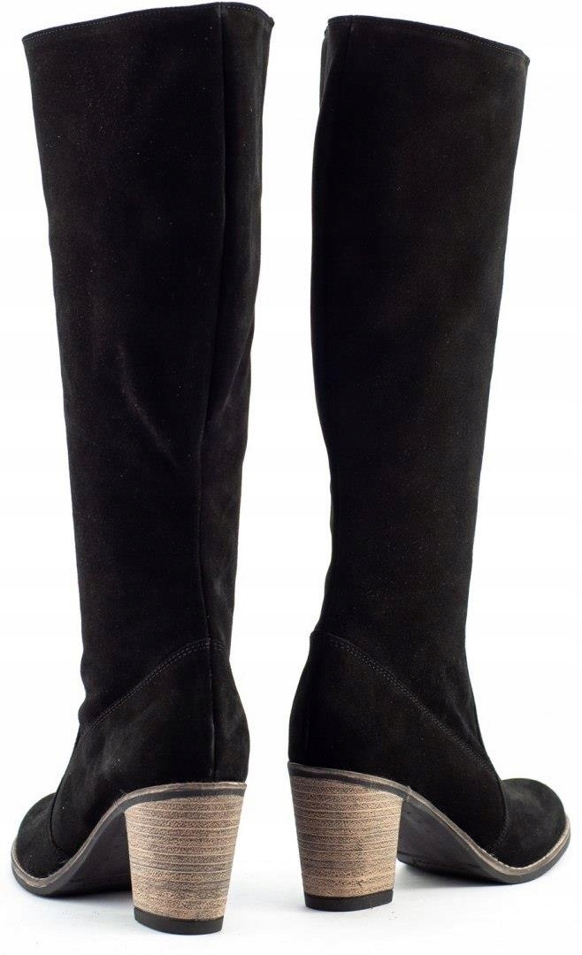 OCIEPLANE KOZAKI NA OBCASIE SKÓRA POLSKI CZARNY 40 Płeć kobieta