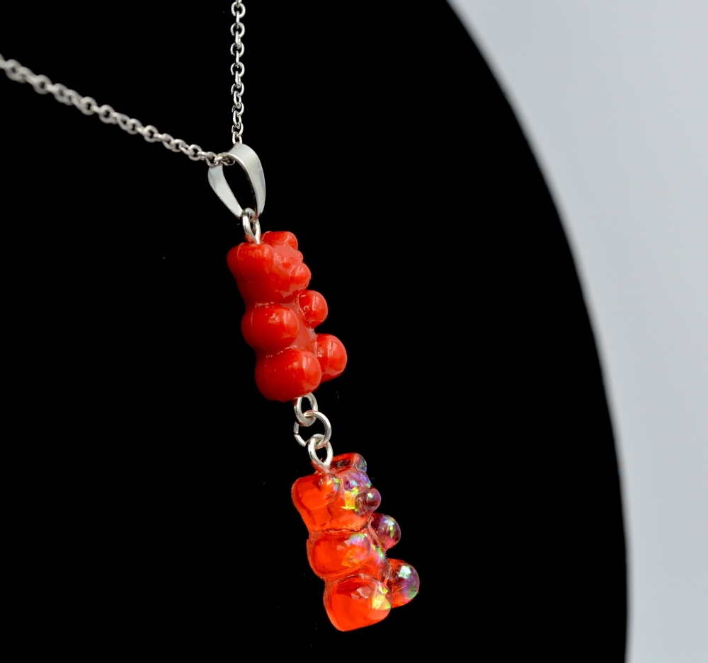 Naszyjnik podwójne misie żelki haribo 45cm Marka bez marki