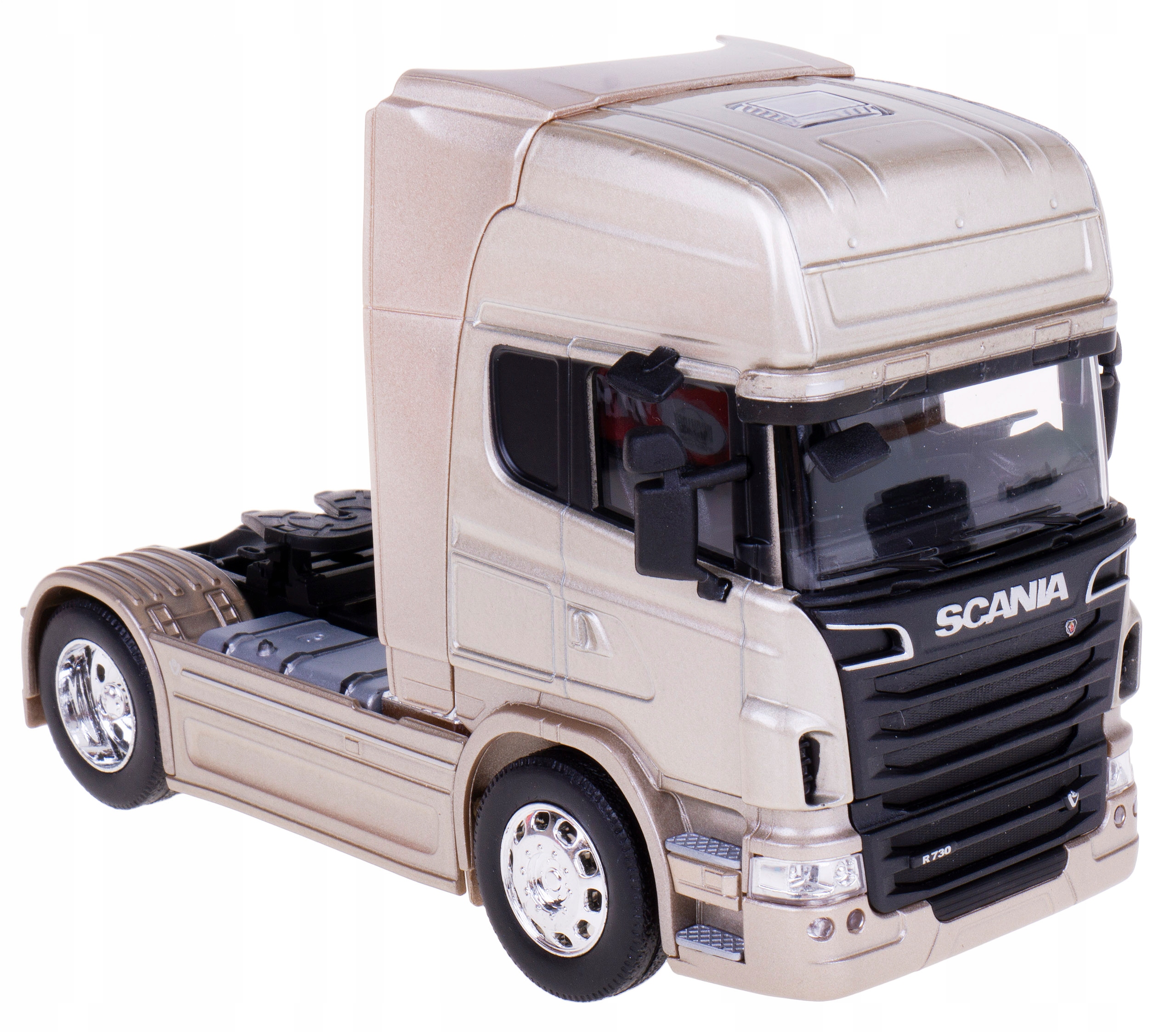 Scania V8 R730 1:32 Traktor Model Kov Welly Zlat