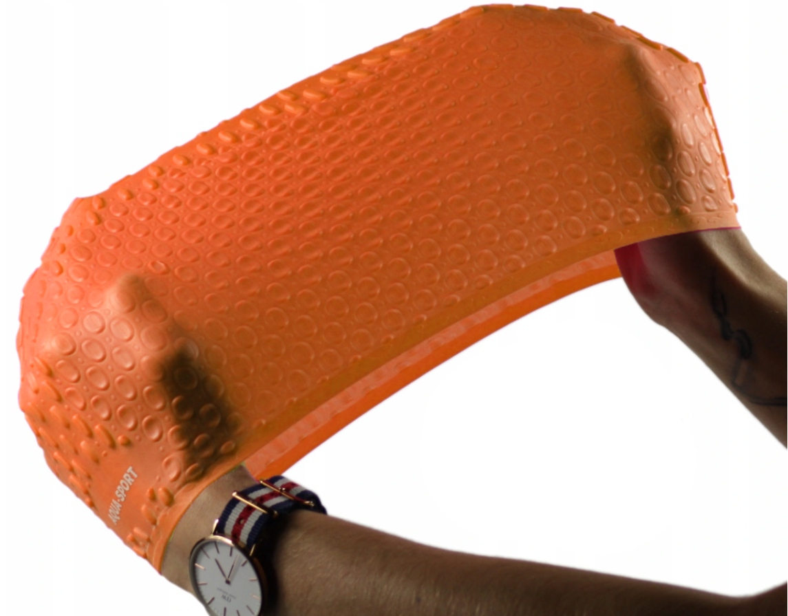CZEPEK PŁYWACKI SILIKONOWY NA DŁUGIE WŁOSY BASEN DO PŁYWANIA Aqua-Sport Kod producenta ORANGE