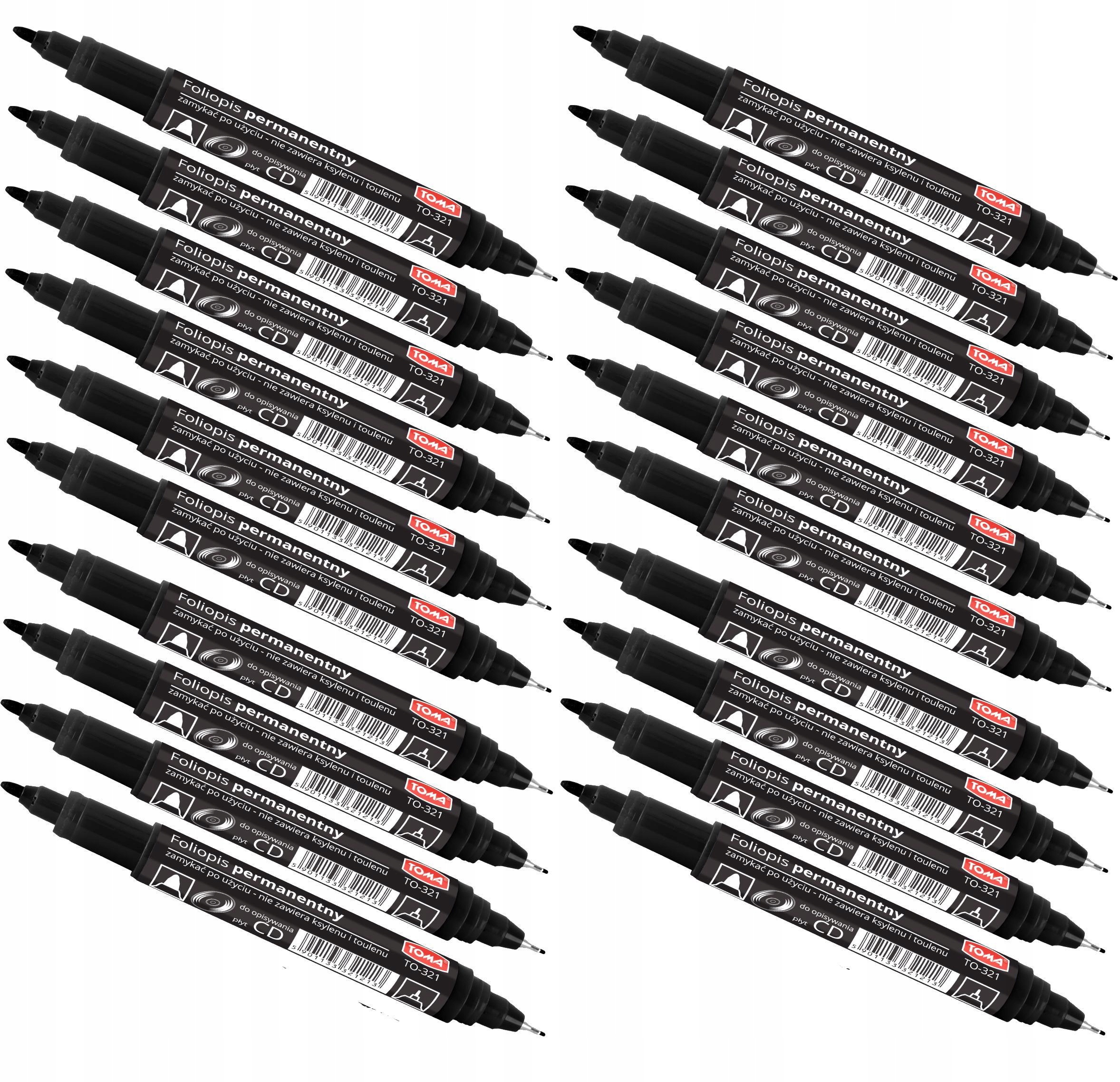 

20SZT Marker permanentny CD DVD TO-321 Toma Czarny