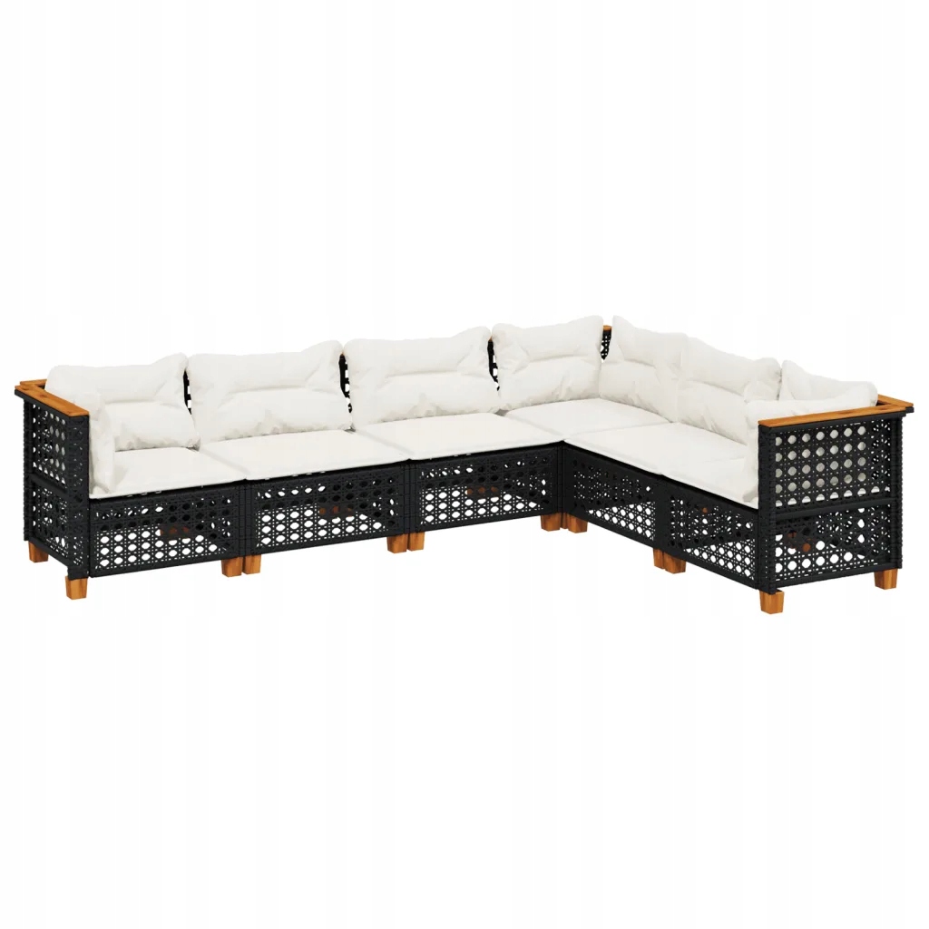 Set zahradního nábytku technorattan vidaXL černý 6 el.