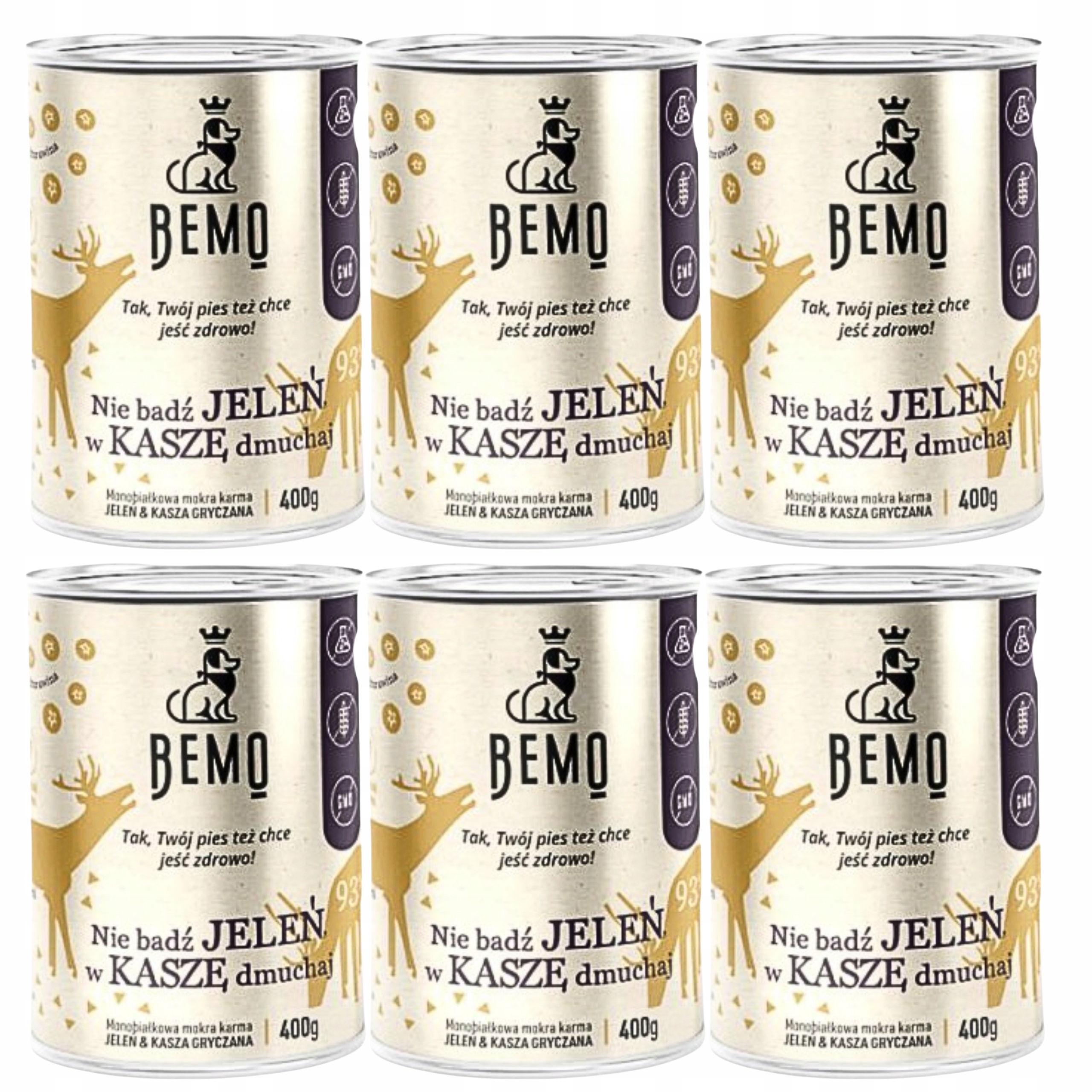 Levně Bemo krmivo pro psa Nebuď Jelen V Kaši Foukej 6 x 400 g Mono