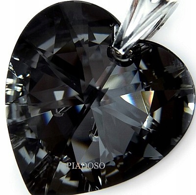 Krystaly Velký Přívěsek 28 MM Silver Night Stříbro