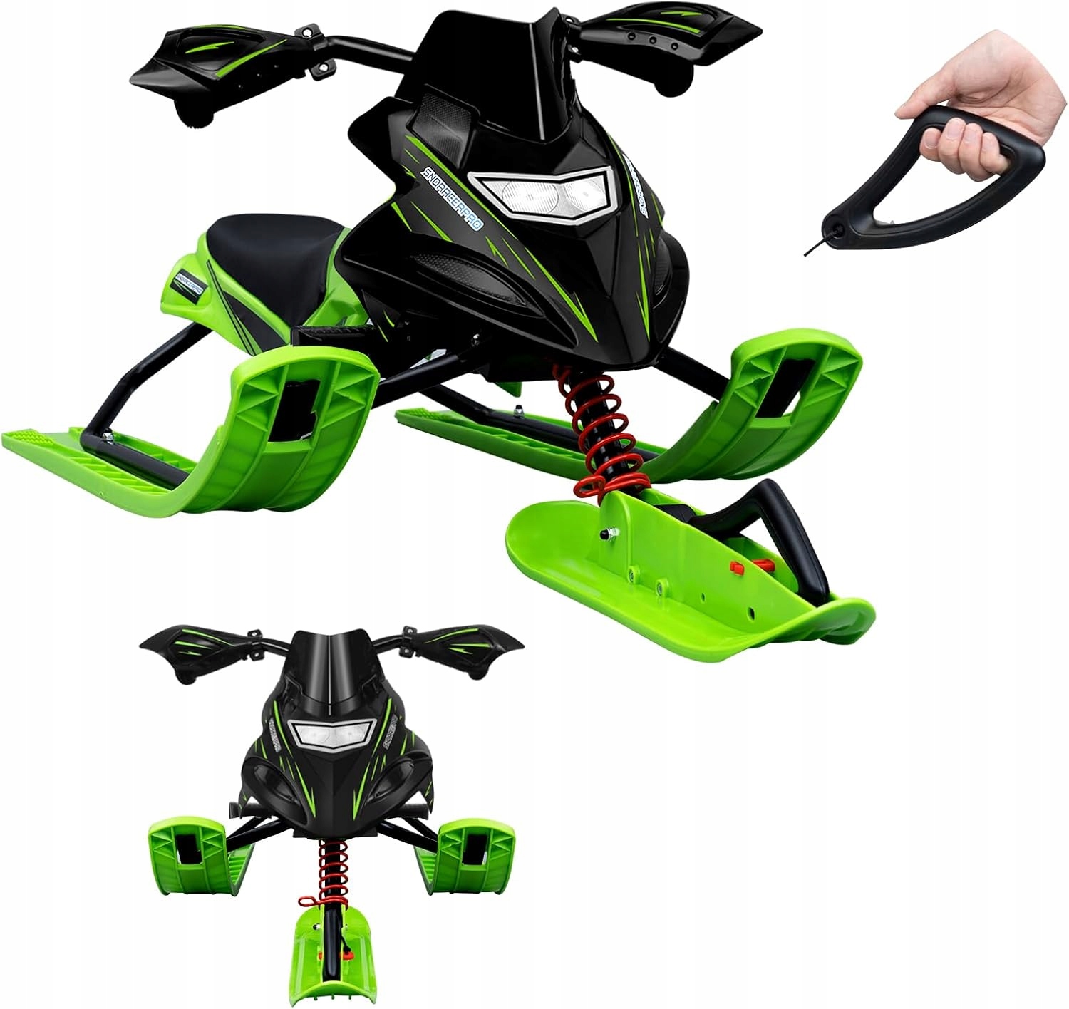 Nartosanki Dla Dzieci Sanki Kierownica Metalowa Rama Hamulec 90 Kg