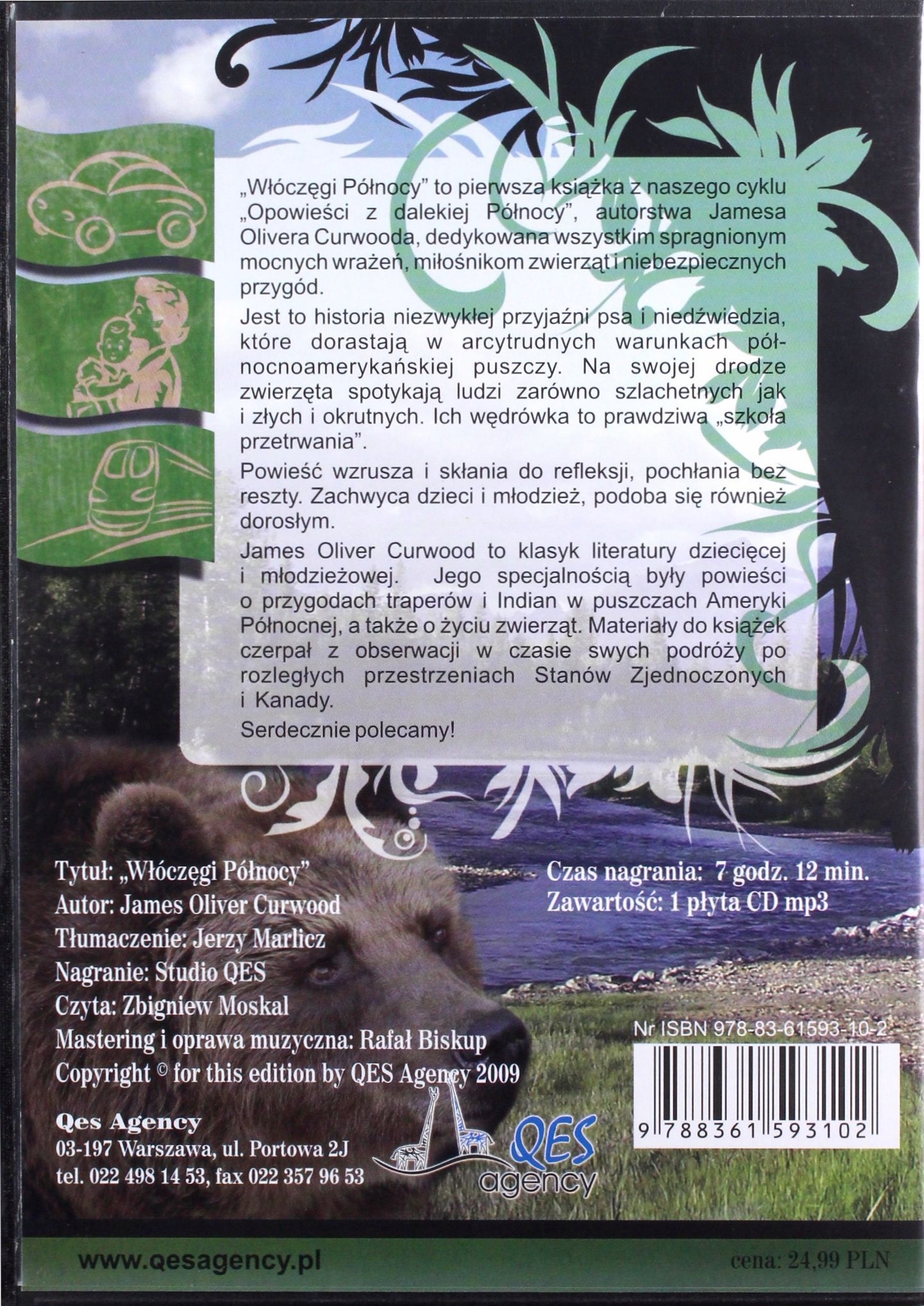 WŁÓCZĘGI PÓŁNOCY - JAMES OLIVER CURWOOD (AUDIOBOOK) (CD-MP3) Stan opakowania oryginalne