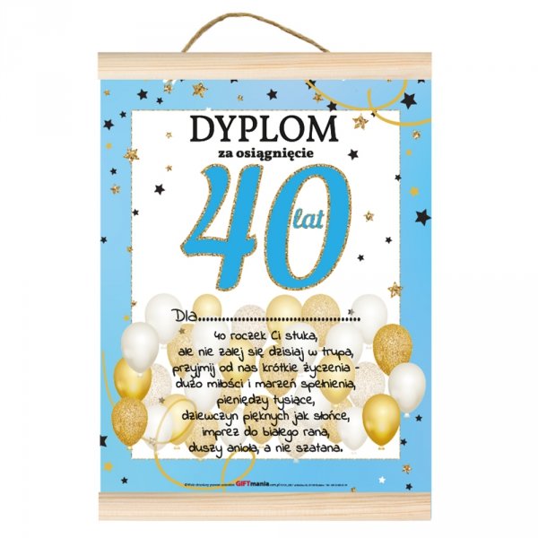 

Dyplom na 40 urodziny