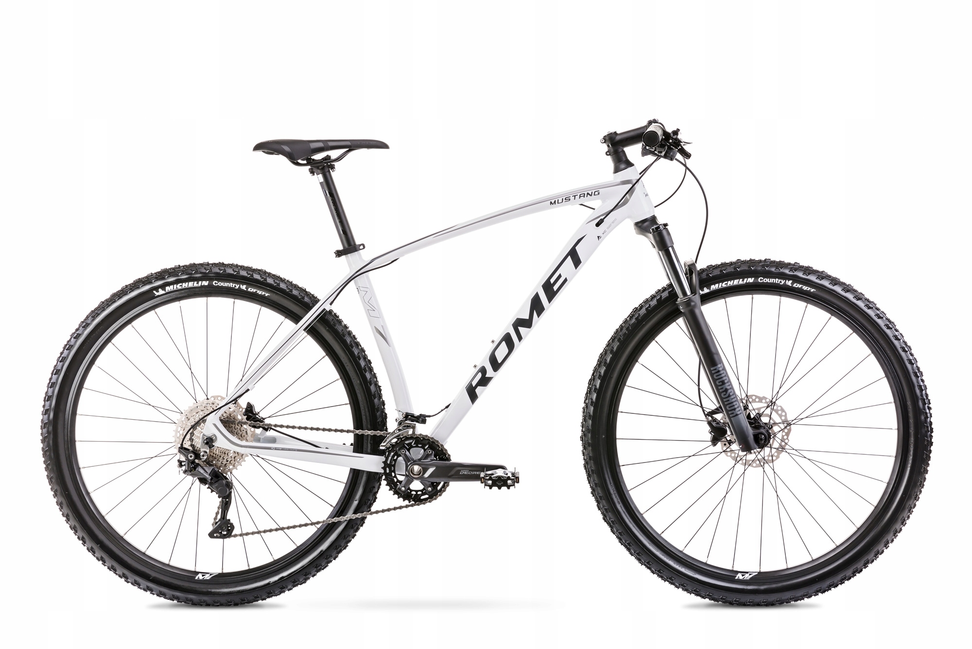Rower górski Mtb Romet Mustang M7 (2023) biało-szary 19''