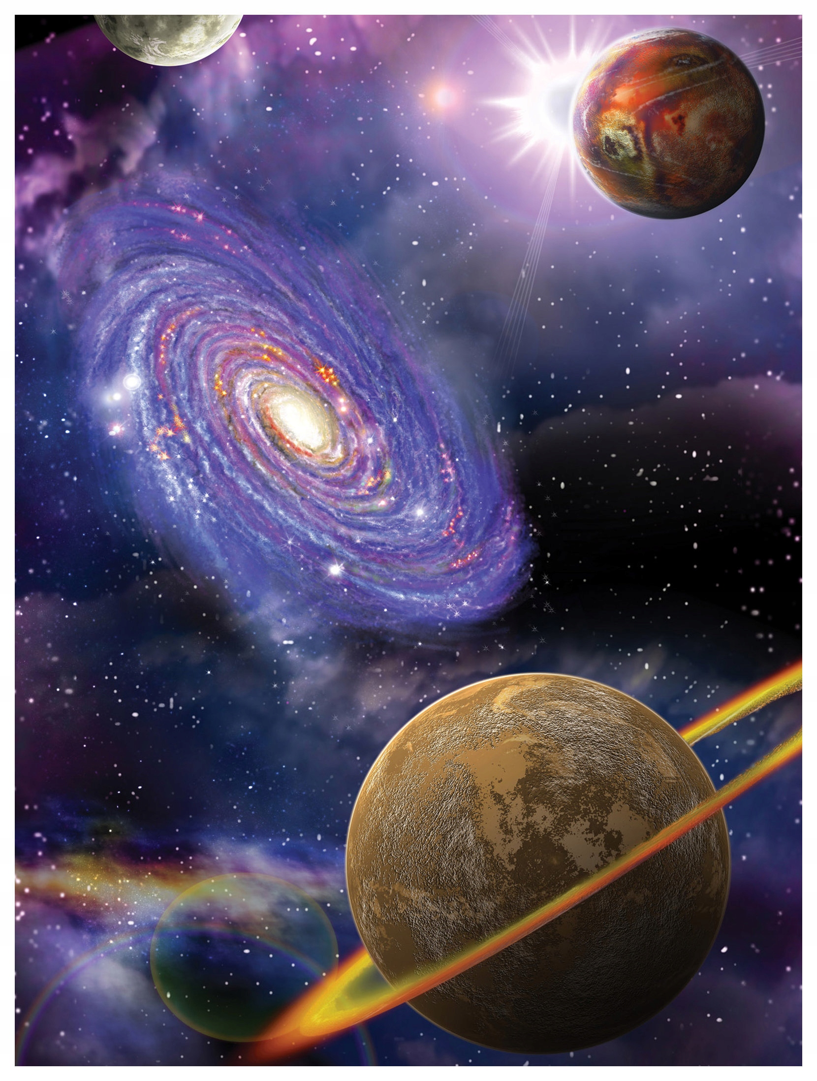 Vliesová fototapeta Vesmír Galaxie Planety Hvězdy 206x275 lepidlo