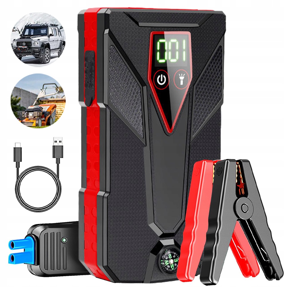 99800MAH Rozruch Do Samochodu Booster Akumulatora Powerbank +2X Usb Latarka