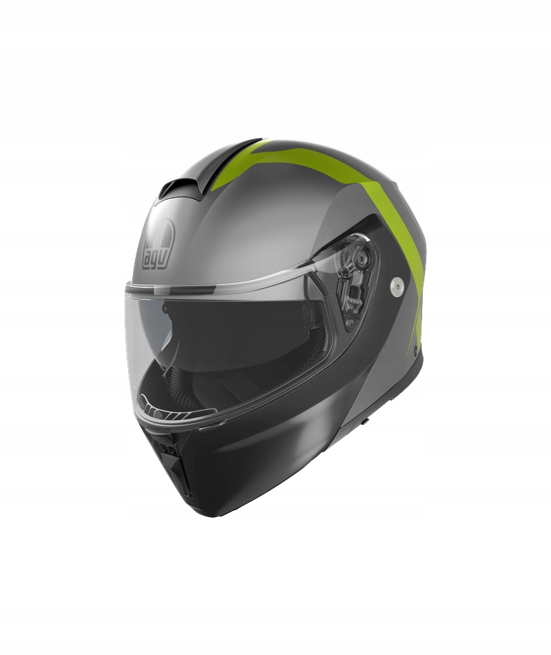 Prilba Agv Streetmodular Resia Matt Grey/black/yel Fluo S