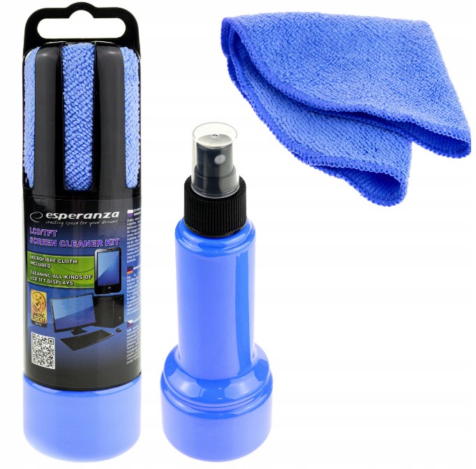 ZESTAW DO CZYSZCZENIA MONITORÓW EKRANÓW LCD, LED, OLED, TFT Z MIKROFIBRĄ Stan opakowania oryginalne