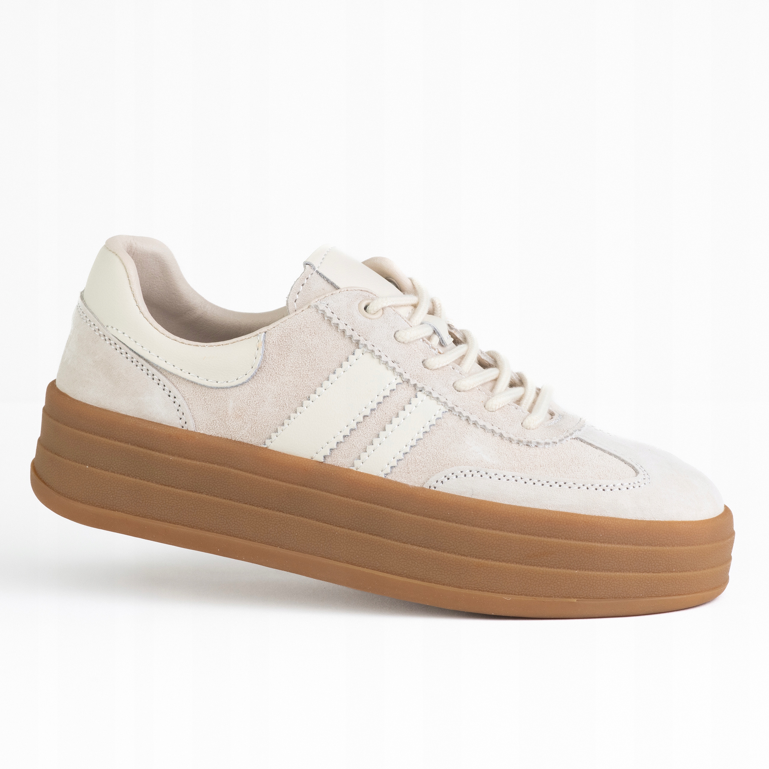 Sneakersy damskie sportowe Goodin GD-XF-209 skóra casual beż krem 38