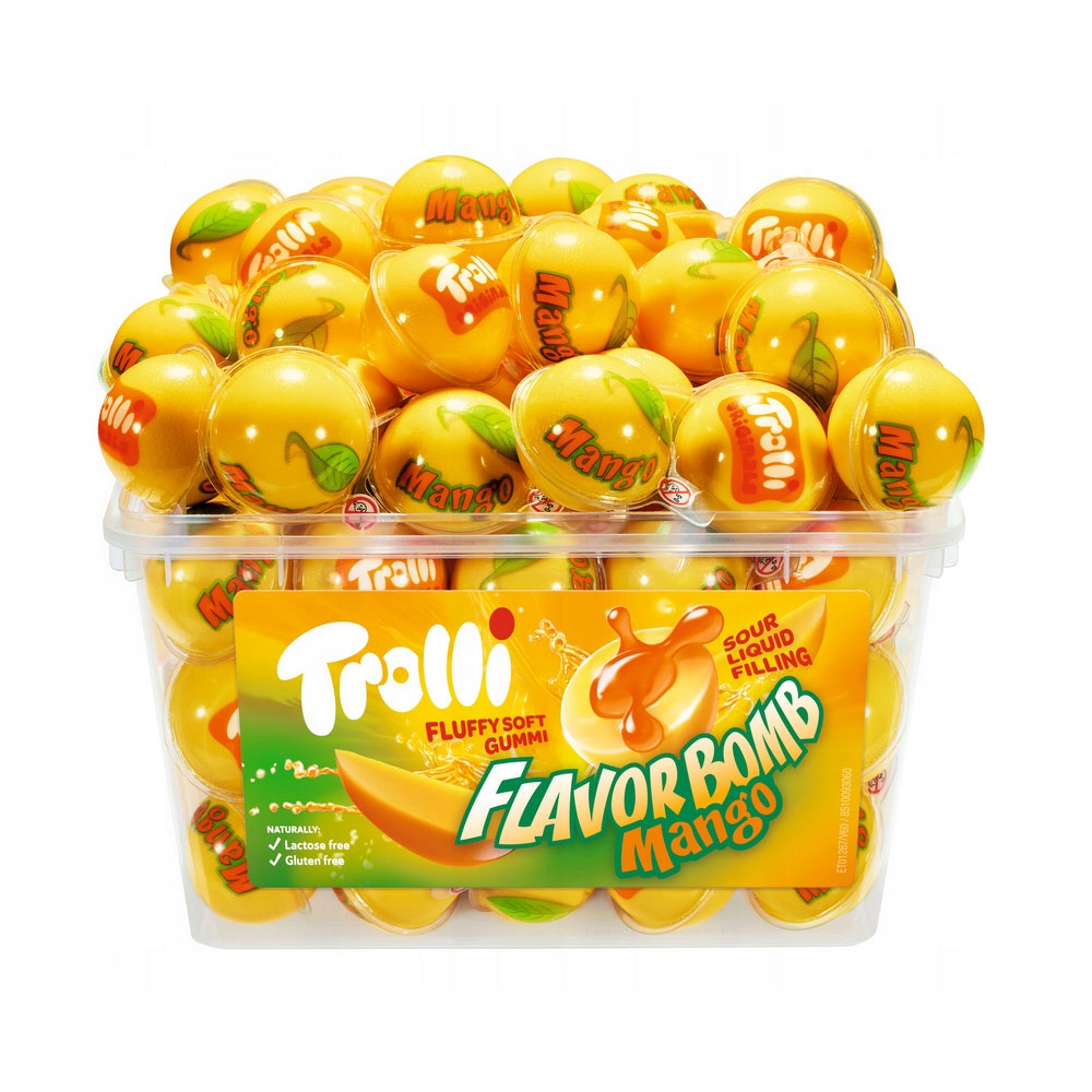 Levně Trolli Flavor Bomb Želé Bonbony S Mangovou Náplní (188 G) 60 Ks