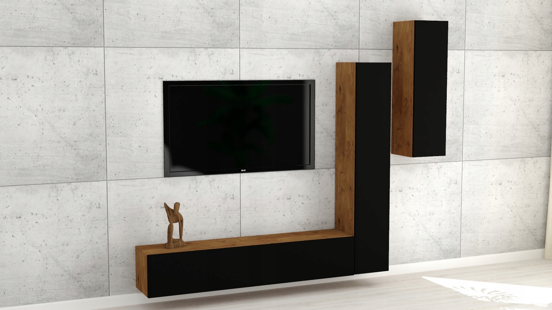 Wisząca szafka loftowa RTV 140/3 CZARNY MAT!!! Marka inna