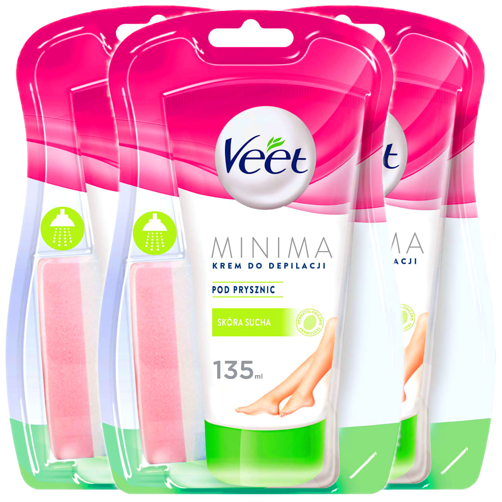 Krem do depilacji Veet Minima dla skóry suchej 3x Aromat Aloes Fiołek